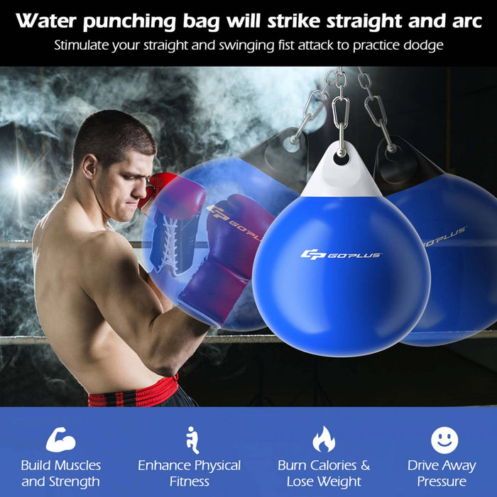 Goplus 18\" 110lbs Heavy Water Filled Punching Aqua Training Boxing Bag Home Gym Hook Blue