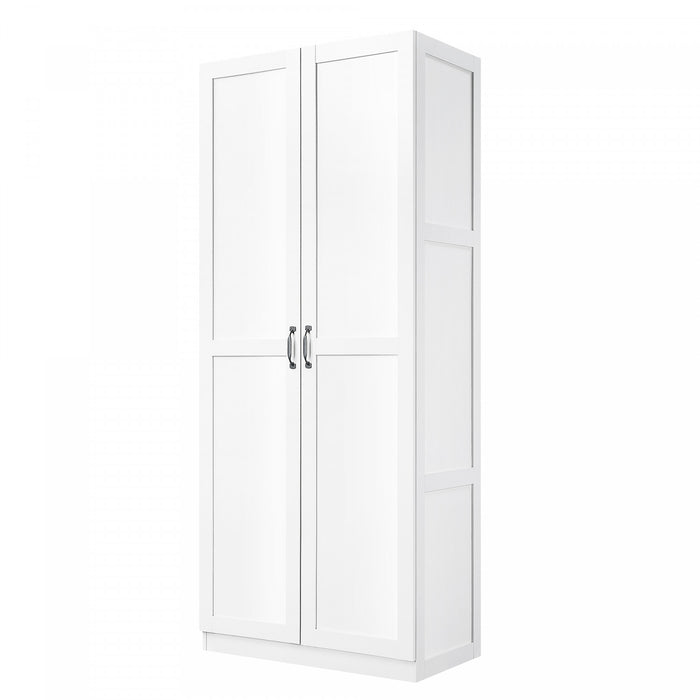 Hopkins Modern 30\" Storage Cabinet in White (4-Shelf) - Set of 2 Armoire