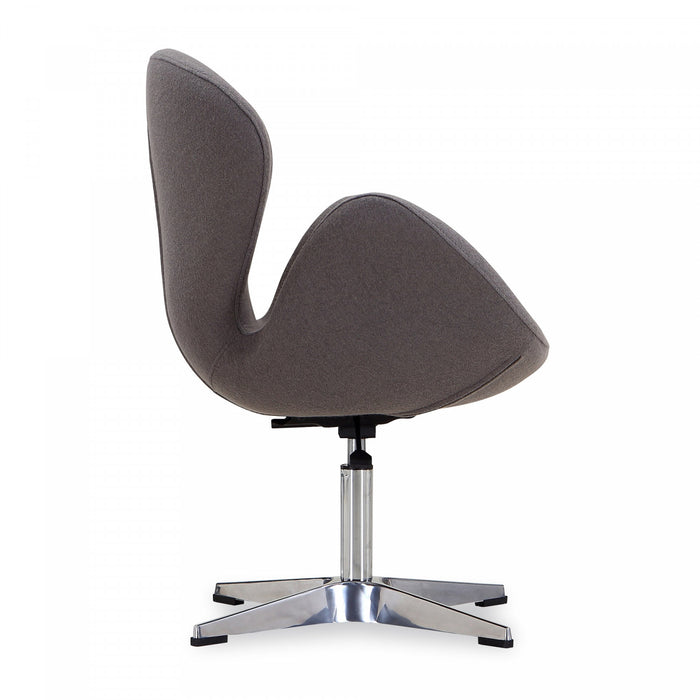 Raspberry Modern Upholstered Swivel Lounge Chair in Gray - Set of 2 Accent Chair