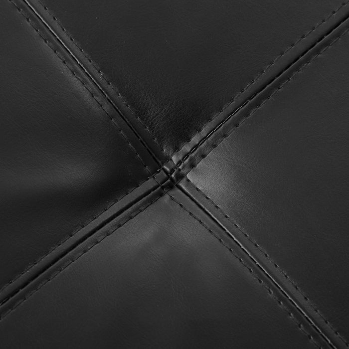 Liam 34.25\" Large Square Faux Leather Ottoman Coffee Table with Storage,Black