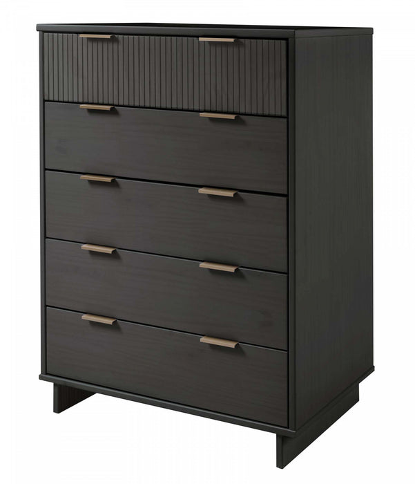 Granville Modern 38\" Chest in Charcoal Gray (5-Drawer)