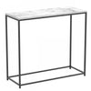 31” Modern Console Table - Marble With Black Metal