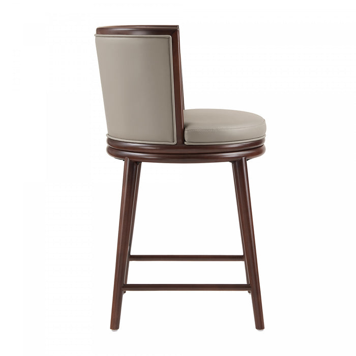 Evalyn Modern Wood Upholstered Counter Stool in Taupe