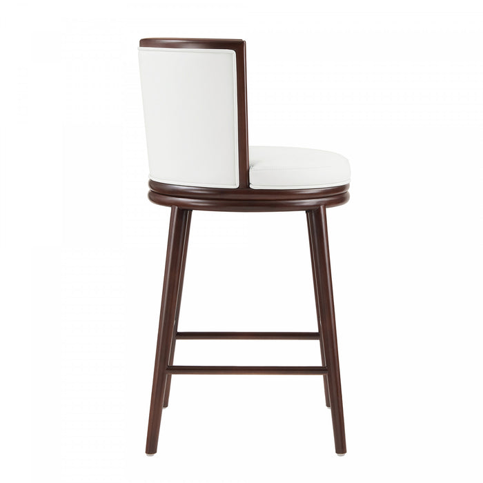 Evalyn Modern Wood Upholstered Barstool in White - Set of 3