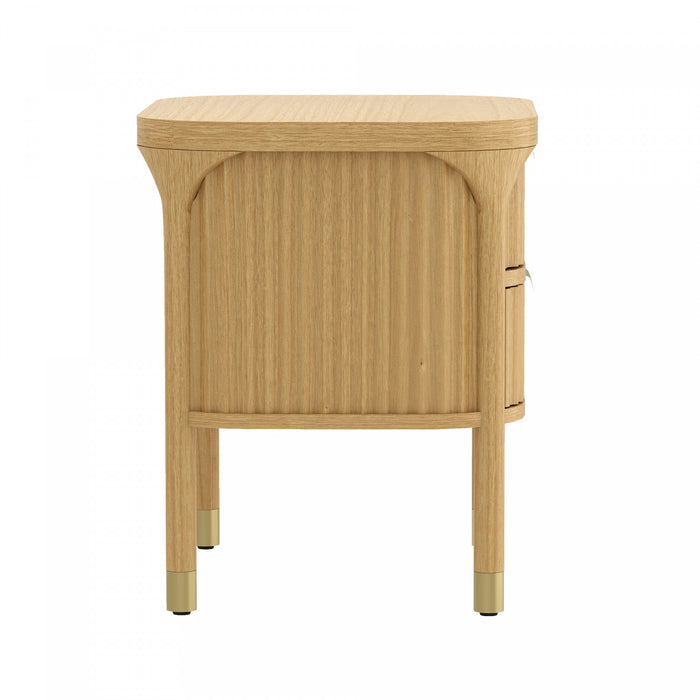 Park Contemporary 24\" Nightstand in Natural (2-Drawer)