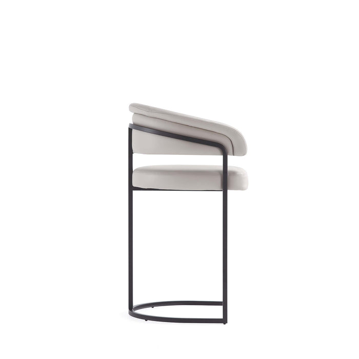 Augusta Modern Metal Upholstered Counter Stool in Light Gray - Set of 2
