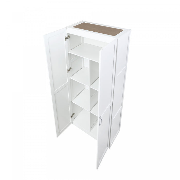 Hopkins Modern 30\" Storage Cabinet in White (7-Shelf) - Set of 2 Armoire