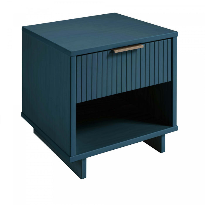 Granville Modern 18\" Nightstand in Midnight Blue (1-Drawer) - Set of 2