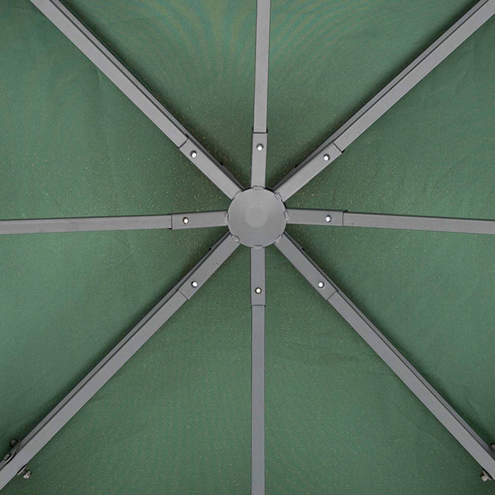 Outsunny 9.8' X 9.8' Square 2-tier Gazebo Canopy Replacement Top Cover Outdoor Garden Sun Shade, Green