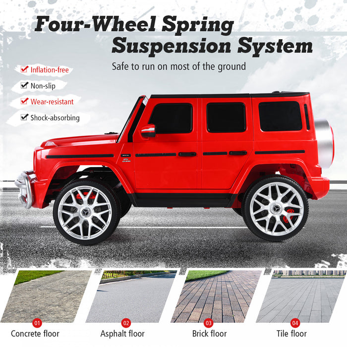 Costway 12v 2 Seats Kids Ride On Car Licensed Mercedes Benz G63 W/ Remote Control Red