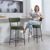 HOMCOM Modern Bar Stools Set of 2 27" Counter Height Barstools, Green