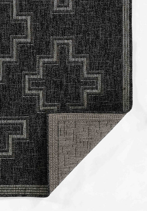Esina Transitional 6'6\" x 9'0\" Area Rug in Black Indoor Area Rug