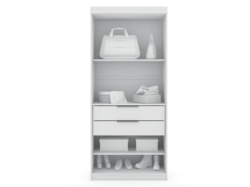 Mulberry Contemporary Modern 36\" Wardrobe Closet in White - Set of 3