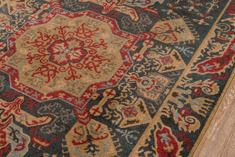 Sofia Traditional 2'3\" x 7'6\" Runner Rug in Blue Indoor Area Rug