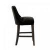 Beever Modern Chenille Wood Counter Stool in Black | Tabouret de comptoir moderne Beever en bois et chenille, coloris noir