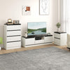 HOMCOM Nightstands Set of 2, Modern Bedside Tables with 2 Drawers, White