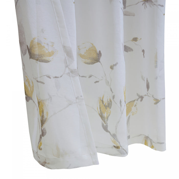 Habitat Symphony Yellow Sheer Grommet Curtain Panel - 52 x 63