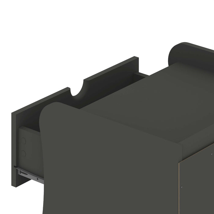 Coney Mid-Century Modern 20\" Nightstand in Charcoal Gray (2-Drawer) - Set of 2