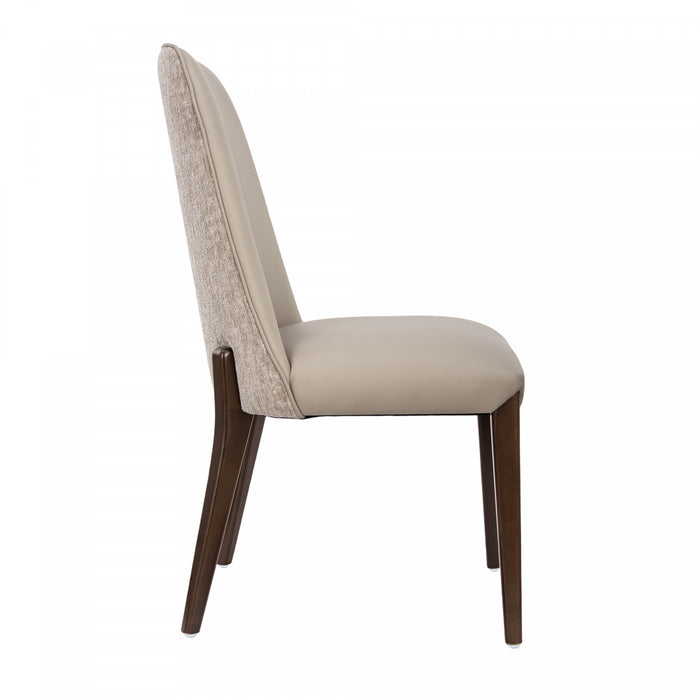 Belmont Contemporary Wood Upholstered Side Chair in Taupe - Set of 2
