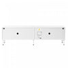 Serene 70.8 Inch Modern TV Cabinet with Curved Line Doors and Metal Legs, White | Serene Meuble TV Moderne 70.8 po avec Portes a Lignes Courbees et Pieds Metalliques, Blanc