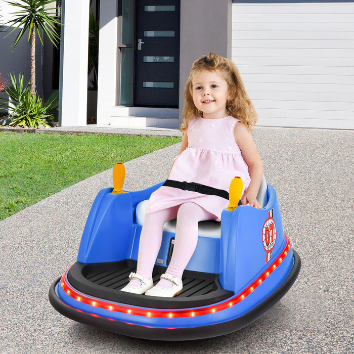 12v Vehicle 360¡a Spin Race Toy Kids Ride On Bumper Car W/ Remote Control Blue