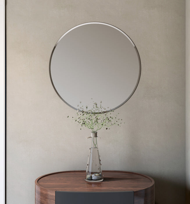 Lathe 30 Inch Frameless Round Mirror In Chrome