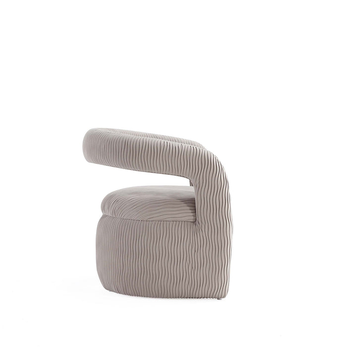 Corvette Mid-Century Modern Velvet Lounge Chair in Dove