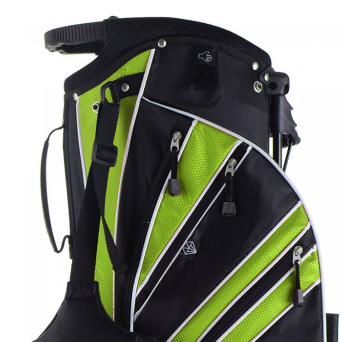 Costway Golf Stand Cart Bag Club W/6 Way Divider Carry Organizer Pockets Storage Green