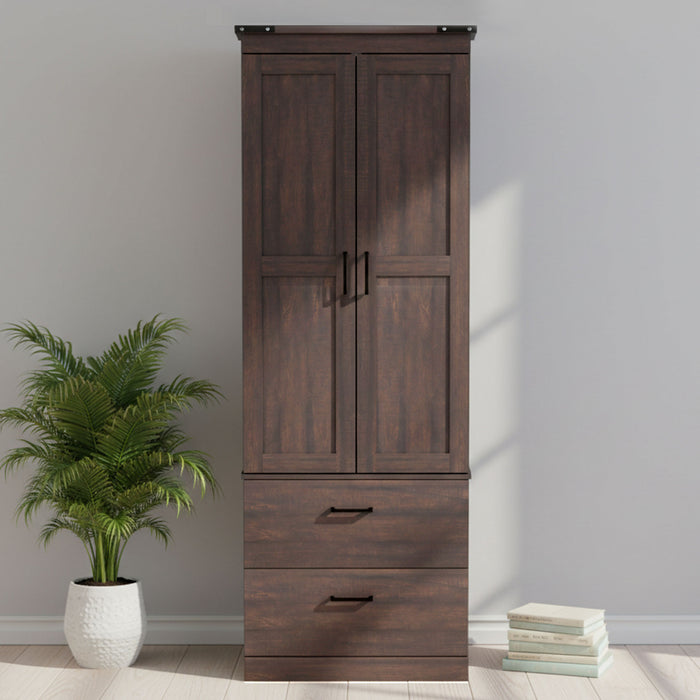 HOMCOM 67\" Tall Kitchen Pantry Cabinet with Adjustable Shelves