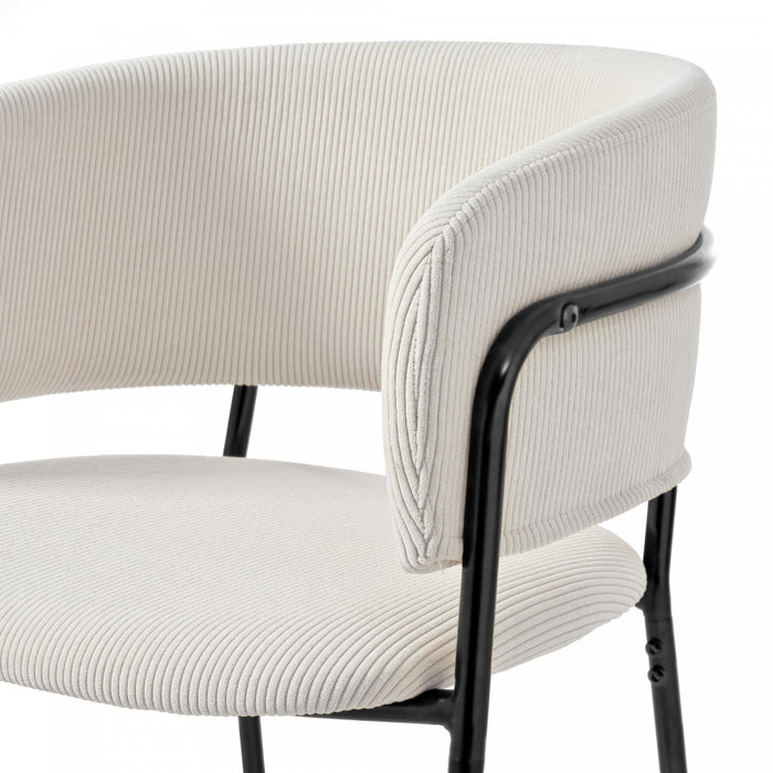 Ethan Set of 4 Modern Corduroy Upholstery Side Chair with Angled Legs and Adjustable Feet,Beige Dining Chair