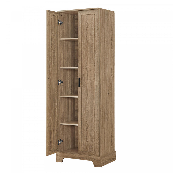 Liam Multi-Functional Storage Cabinet with Doors and Adjustable Shelves,Brown Accent Cabinet