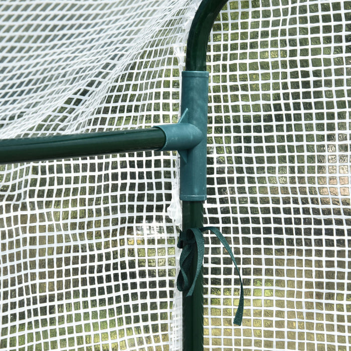 Outsunny 73\" X 47\" X 75\" Walk-in Greenhouse Outdoor Portable Plant Flower Growth Warm House Garden Tunnel Shed With Roll-up Door And 4 Shelves, White