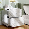 HOMCOM Nightstand, Bedside Table with 2 Drawers, Mid-Century Style, White