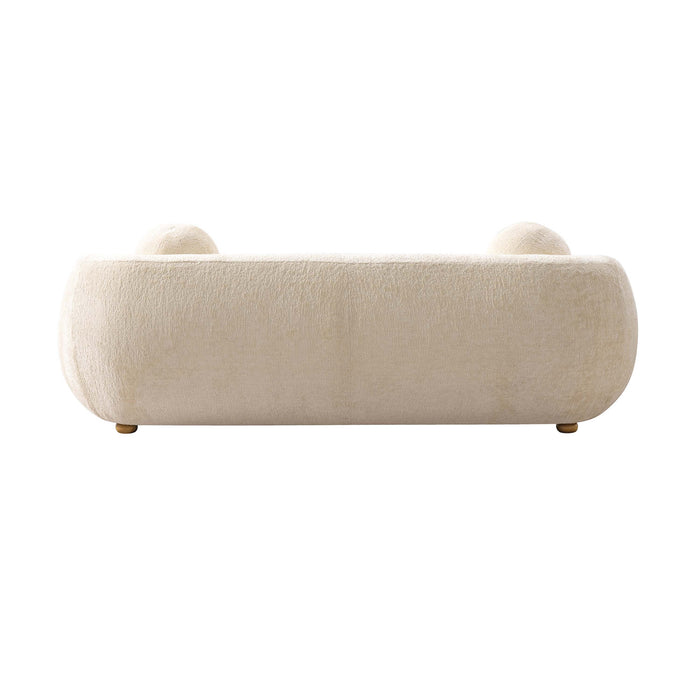 Tribeca Mid-Century Modern 86\" Chenille Sofa in Cream