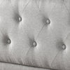 Kellen Upholstered Platform Bed with Headboard in Light Grey - Full Size | Kellen lit plateforme rembourré avec tête de lit gris pâle - Double