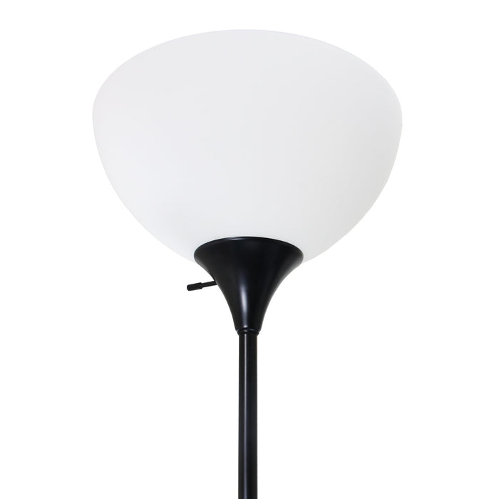 Ardelo Floor Lamp w/ Gooseneck Reading Light, Onyx, 71.5\"H