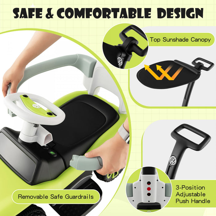 3-in-1 Licensed Volkswagen Kids Ride On Push Car Sliding Car W/ Music & Light