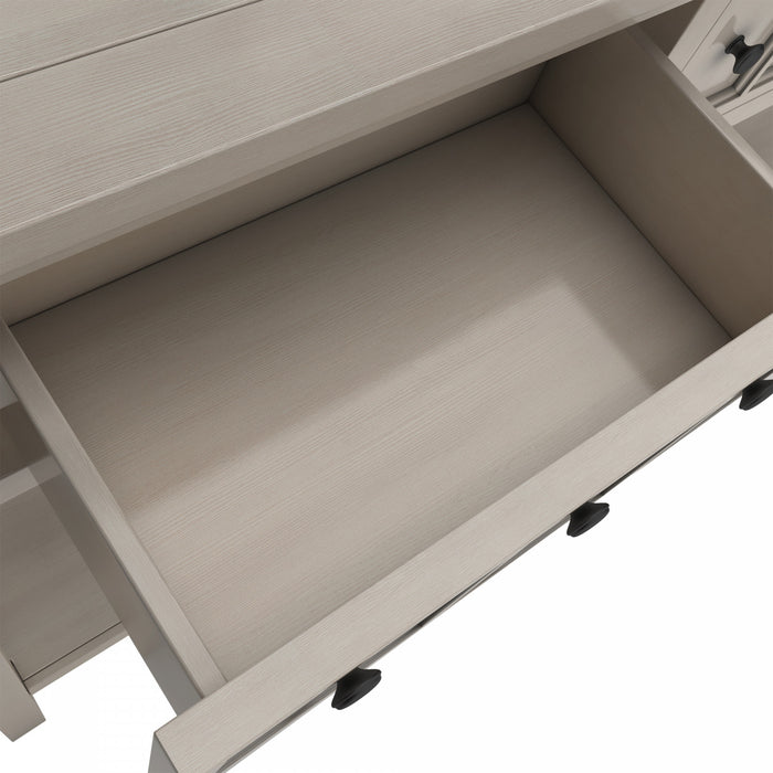 Michael Solid Wood Console Table For Entryway With Storage Drawers And Bottom Shelf - Grey