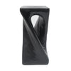 Cade 26.80" Twisted Square MGO Accent Table, Unique Natural Wood Grain Indoor Side Table, Black | Table d'appoint carree torsadee Cade 26,80 pouces MGO, table laterale interieure a grain de bois naturel unique, noir