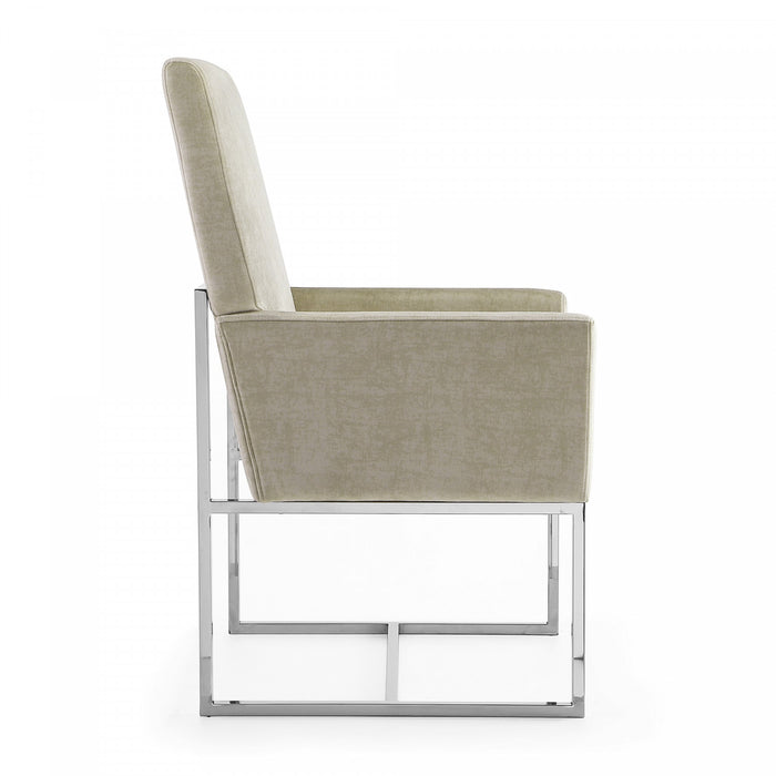 Element Modern Velvet Metal Dining Chair in Champagne - Set of 2