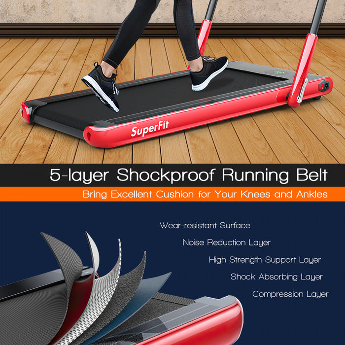 Superfit 2.25hp 2 In 1 Folding Under Desk Treadmill W/ Remote Control App