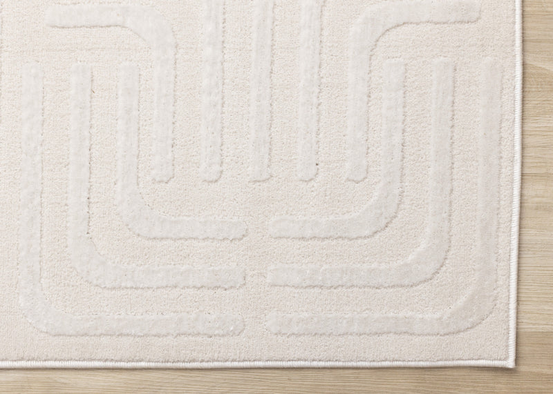Leonardo Cream Beige Oriental Trellis Pattern Rug, 7'10 x 10'6\" Indoor Area Rug