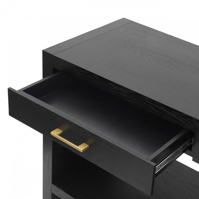 Aubrey 47.5\" Farmhouse Style Sofa Table with Storage - Black