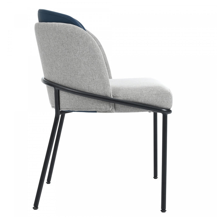 Olivia Set of 2 Modern Dining Chair with Slanted Legs and Adjustable Feet,Blue&Gray