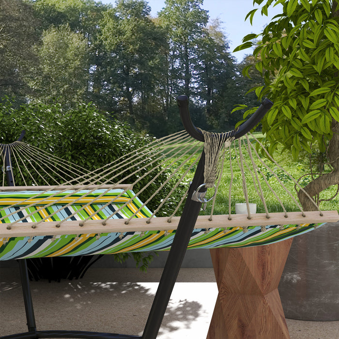 Outsunny Hammock Stand Only W/ Wheels, Adjustable Hammock Stand, Black