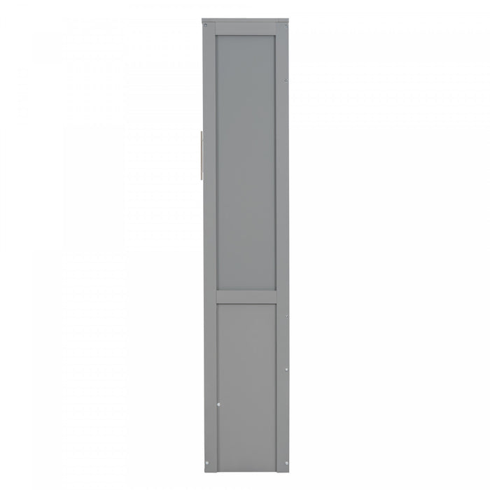 Jocelyn Space-saving Full Murphy Bed With Shelves - Grey