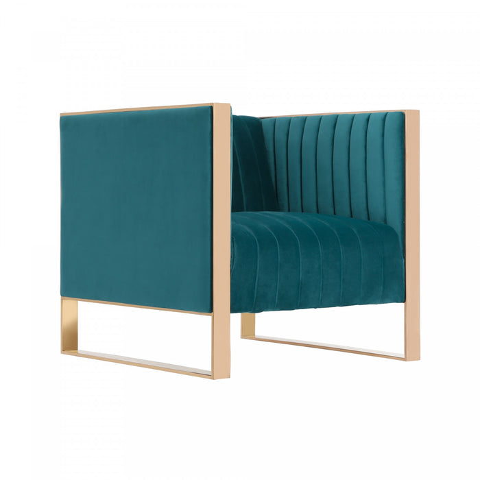Trillium Mid-Century Modern 2-Piece Sofa Set in Teal