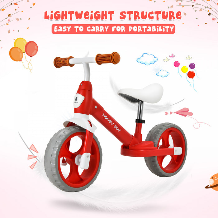 Honey Joy Kids Balance Bike Toddler Training Bicycle W/ Feetrests For 2-5 Years Old Red