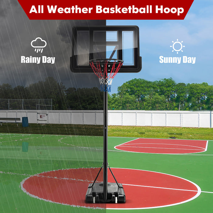 Costway 4.25-10ft Portable Adjustable Basketball Hoop System With 44\" Backboard 2 Nets