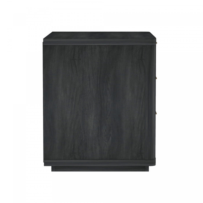 Evelyn Modern 32\" Nightstand in Charcoal Gray (3-Drawer)